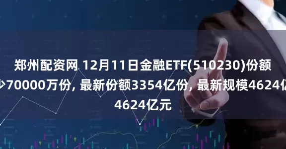 郑州配资网 12月11日金融ETF(510230)份额减少70000万份, 最新份额3354亿份, 最新规模4624亿元